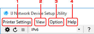 الشكل: شاشة أداة IJ Network Device Setup Utility