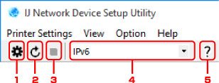 الشكل: شاشة أداة IJ Network Device Setup Utility