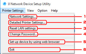 kuva: Tulostimen asetukset -valikkonäyttö