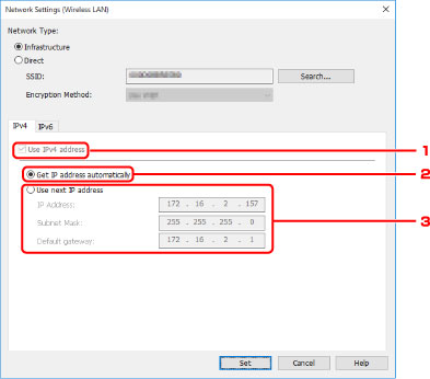 kuva: Verkkoasetukset (WLAN) -näyttö