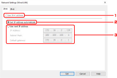 attēls: Tīkla iestatījumi (vadu LAN) ekrāns