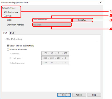 figura: Ecranul Setări de reţea (LAN Wireless)