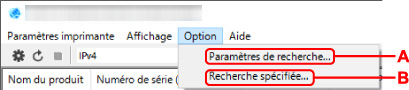 figure : Écran du menu Option