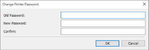 afbeelding: het venster Printerwachtwoord wijzigen