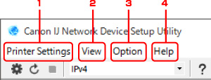 الشكل: شاشة IJ Network Device Setup Utility