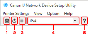 الشكل: شاشة IJ Network Device Setup Utility