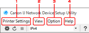 figur: Skærmbilledet IJ Network Device Setup Utility