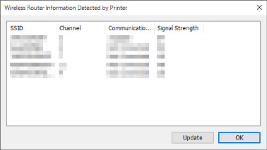 figure: Wireless Router Information Detected by Printer screen