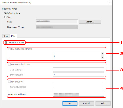 Imagen: Pantalla de configuración de red (LAN inalámbrica)