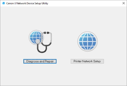 slika: Zaslon Canon IJ Network Device Setup Utility