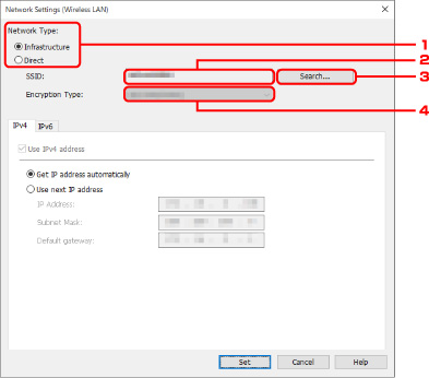 figura: Schermata Impostazioni di rete (LAN wireless)