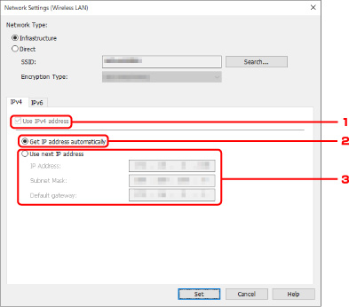 figura: Ecranul Setări de reţea (LAN Wireless)