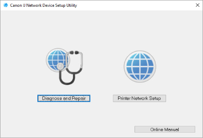 figur: Skærmbilledet Canon IJ Network Device Setup Utility