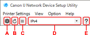 figur: Skærmbilledet IJ Network Device Setup Utility