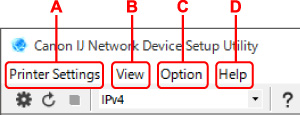 slika: Zaslon IJ Network Device Setup Utility