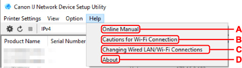 slika: Zaslon menija Pomoč