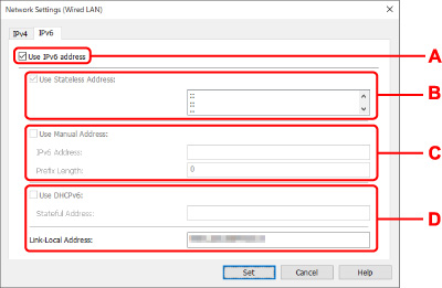 الشكل: شاشة إعدادات الشبكة (شبكة محلية سلكية) (‏Network Settings (Wired LAN))