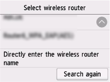 Bildschirm „Wireless Router auswählen“