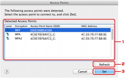 figure: Access Points screen