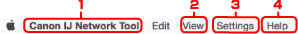 الشكل: شاشة الأداة Canon IJ Network Tool