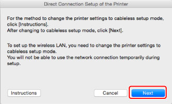 afbeelding: venster Printer instellen met directe verbinding