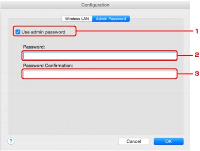 canon ij network tool default password