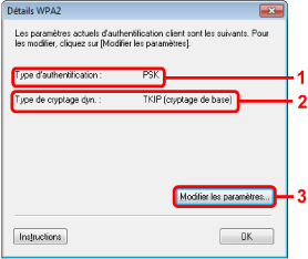 figure : écran Détails WPA2