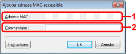 figure : écran Ajouter adresse MAC accessible