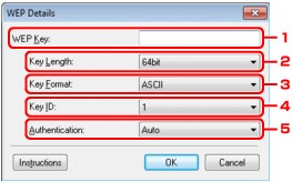 pav.: Ekranas „WEP Details“