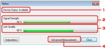 pav.: Ekranas „Status“