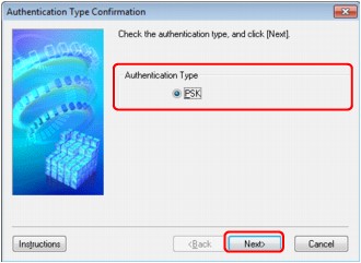 Obrázok: obrazovka Authentication Type Confirmation