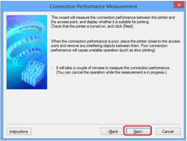 figure: Connection Performance Measurement screen