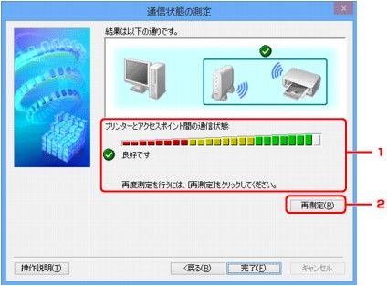 図：［通信状態の測定］画面