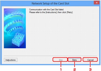 slika: zaslon Network Setup of the Card Slot