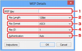 ภาพ: หน้าจอ 'รายละเอียด WEP'