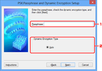 figur: PSK: Skjermbildet Konfigurering av passfrase og dynamisk kryptering