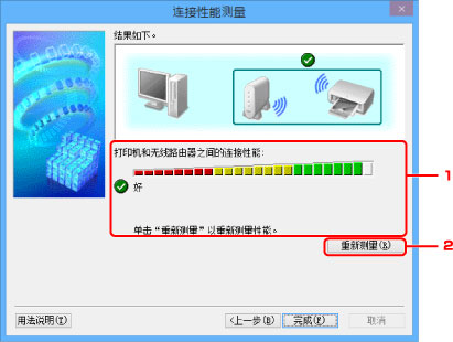 插图：“连接性能测量”屏幕