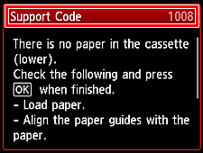 slika: zaslon s pogreškom
