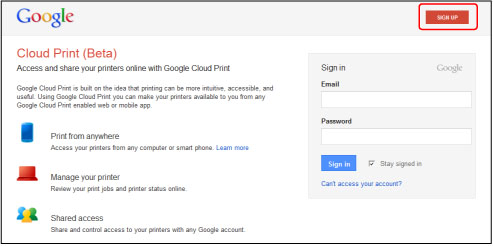 Google on sale cloud printing