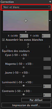 figure&nbsp;: zone des paramètres (Correction)
