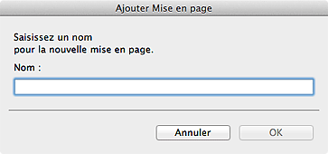 figure&nbsp;: boîte de dialogue Ajouter Mise en page
