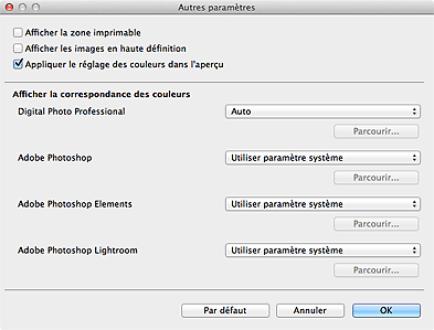 figure&nbsp;: boîte de dialogue Autres paramètres