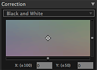 figure: Black and white color tone adjustment space