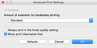 figure: Advanced Print Settings dialog