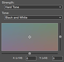 Imagen: Espacio de ajuste del tono de color blanco y negro