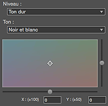 figure : Zone de réglage de la tonalité des couleurs noir et blanc