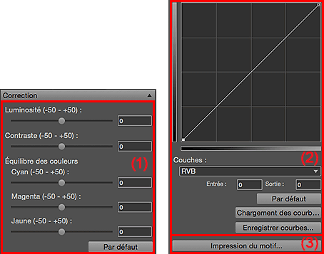 figure : Zone des paramètres (Correction)