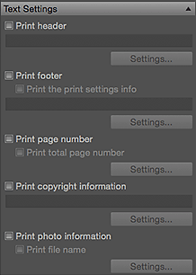 figure: Text Settings of Settings area (Layout)