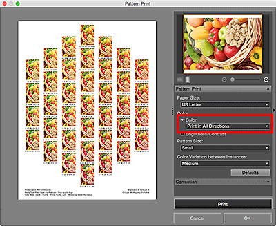 figure: Pattern Print window