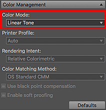Imagen: Área Configuración (Administración del color)